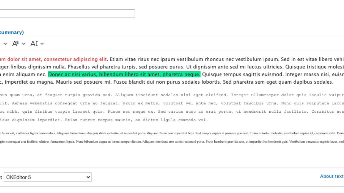 A screenshot of the Fonts plugin being used to adjust the color, size and font family of three text blocks.